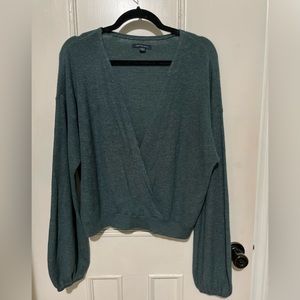 American Eagle cropped wrapped sweater